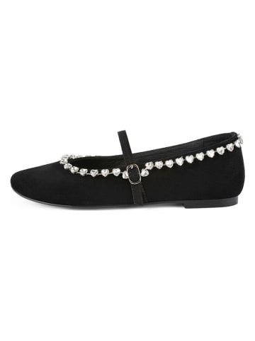 loft37 Leder-Spangenballerinas in Schwarz