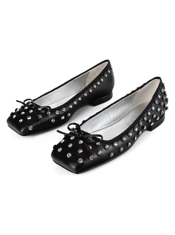 l37 Leder-Ballerinas in Schwarz