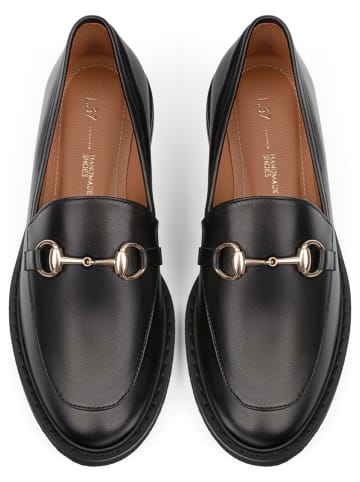 loft37 Skórzane mokasyny w kolorze czarnym