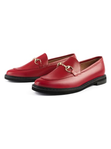 loft37 Skórzane mokasyny "Long Way To Go" w kolorze czerwonym