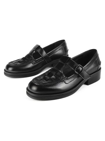 loft37 Skórzane półbuty w kolorze czarnym