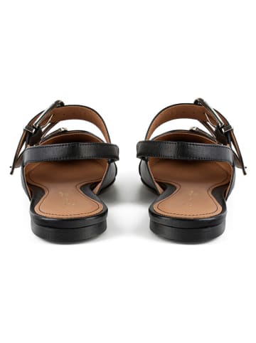 loft37 Leder-Spangenballerinas in Schwarz