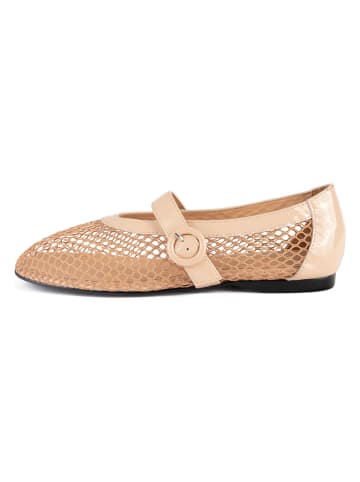 loft37 Leder-Ballerinas in Beige
