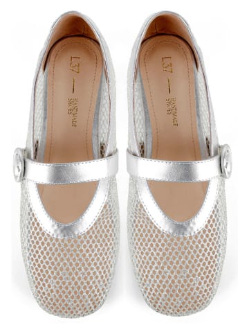 loft37 Leder-Ballerinas in Silber