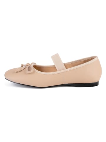 loft37 Leder-Spangenballerinas "Under Paris Sky" in Beige