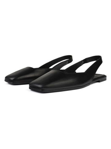loft37 Leder-Slingballerinas in Schwarz