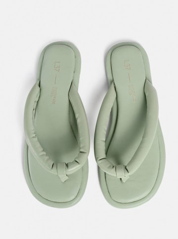 loft37 Leder-Zehentrenner in Grün