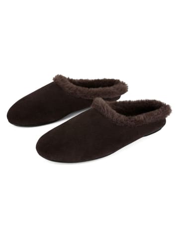 loft37 Skórzane klapki w kolorze brązowym