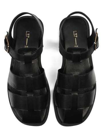 loft37 Leder-Halbsandalen in Schwarz