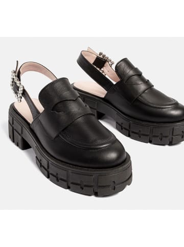 loft37 Skórzane mokasyny w kolorze czarnym