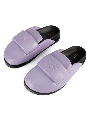 loft37 Skórzane chodaki w kolorze fioletowym