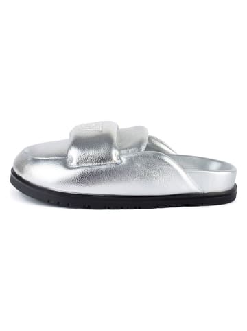 loft37 Leder-Clogs "Ready or Not" in Silber