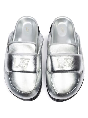 loft37 Leder-Clogs "Ready or Not" in Silber