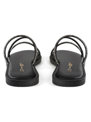 loft37 Leder-Pantoletten in Schwarz