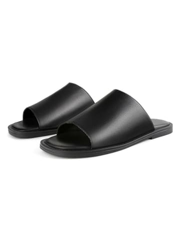 loft37 Skórzane klapki w kolorze czarnym