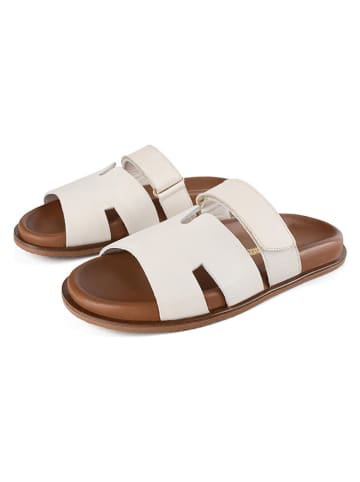 loft37 Leder-Pantoletten in Creme