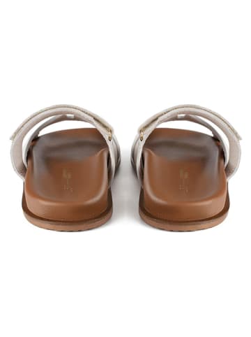 loft37 Leder-Pantoletten in Creme