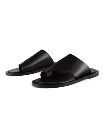 loft37 Skórzane japonki w kolorze czarnym