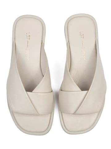 loft37 Leder-Pantoletten in Creme