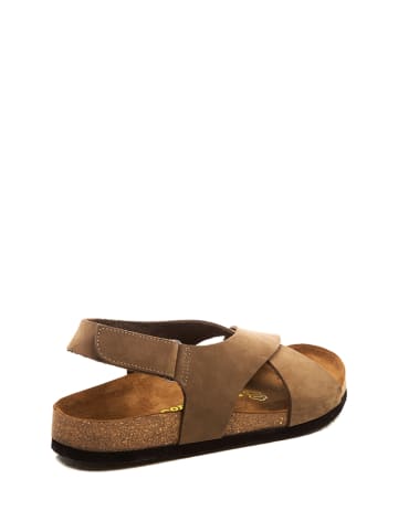 Comfortfusse Leder-Sandalen in Sand