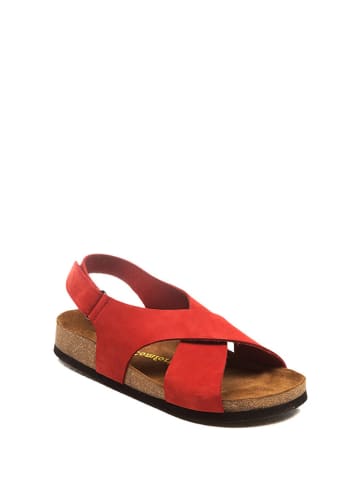 Comfortfusse Leren sandalen rood