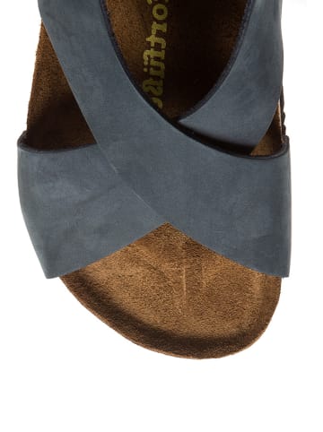 Comfortfusse Leder-Sandalen in Dunkelblau