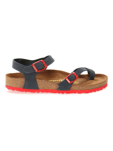 Comfortfusse Leder-Zehensandalen in Dunkelblau