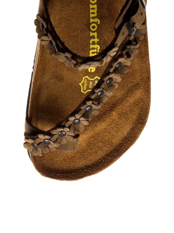 Comfortfusse Skórzane japonki w kolorze jasnobrązowym