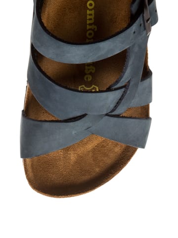 Comfortfusse Leren slippers donkerblauw