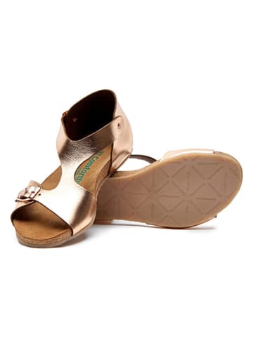 Comfortfusse Leren sandalen roségoudkleurig