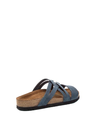 Comfortfusse Leren slippers donkerblauw