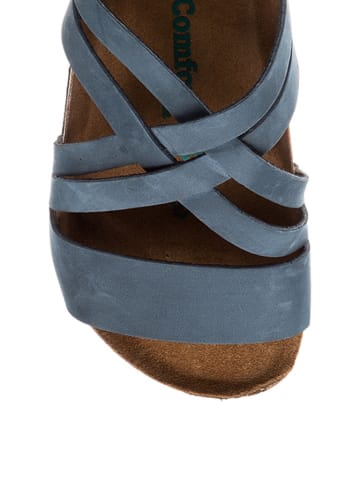 Comfortfusse Leren slippers donkerblauw
