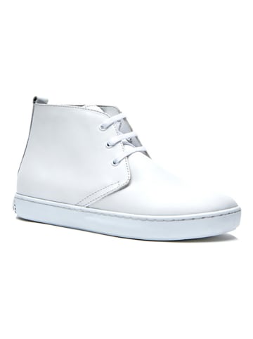 Comfortfusse Leder-Schnürschuhe in Weiß