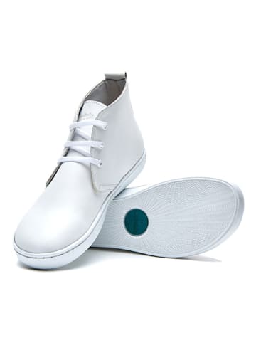 Comfortfusse Leder-Schnürschuhe in Weiß