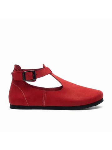 Comfortfusse Leder-Ballerinas in Rot
