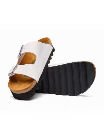 Comfortfusse Leder-Pantoletten "Troy" in Weiß