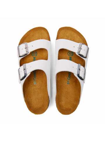 Comfortfusse Leder-Pantoletten "Troy" in Weiß