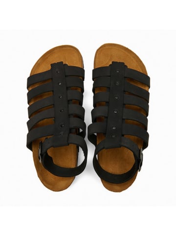 Comfortfusse Leder-Sandalen "Ares" in Schwarz