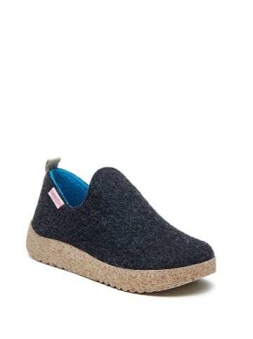 Comfortfusse Wollen pantoffels donkerblauw