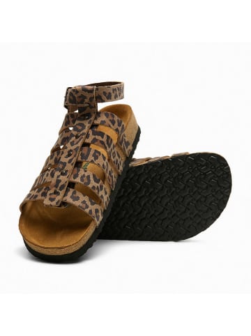 Comfortfusse Leder-Sandalen "Ares" in Hellbraun/ Schwarz