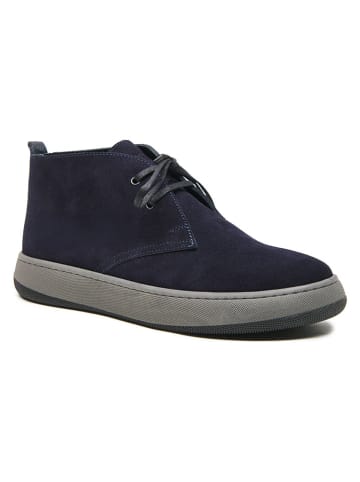 Comfortfusse Leren veterschoenen donkerblauw