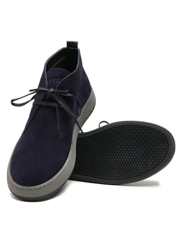 Comfortfusse Leren veterschoenen donkerblauw