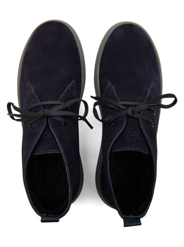 Comfortfusse Leder-Schnürschuhe  in Dunkelblau