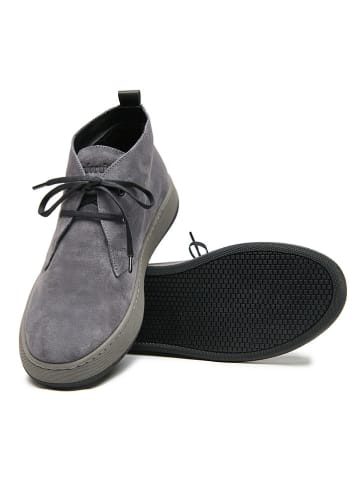 Comfortfusse Leren veterschoenen grijs