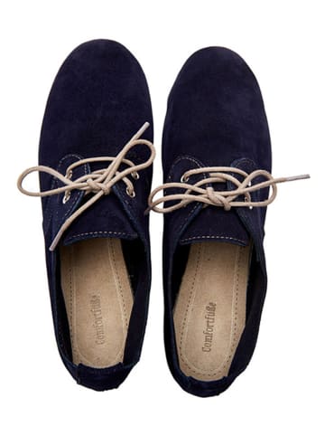Comfortfusse Leren veterschoenen donkerblauw