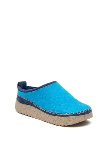 Comfortfusse Wollen pantoffels blauw