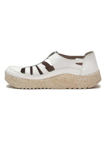 Comfortfusse Leder-Slipper in Creme