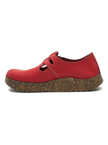 Comfortfusse Leder-Slipper in Rot