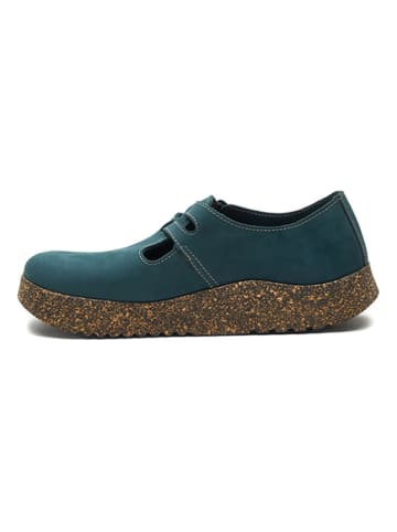 Comfortfusse Leder-Slipper in Blau