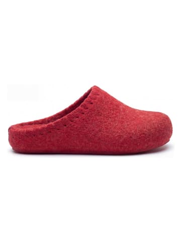 Comfortfusse Wollen pantoffels "Pine" rood